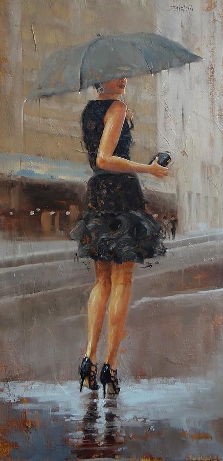 Umbrella Painting - Play Date by Laura Lee Zanghetti