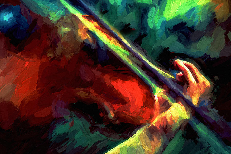Violin Painting - Play Gypsy Play - Abstract Realism by Georgiana Romanovna