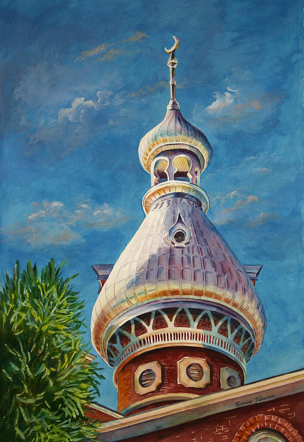 Play of Light - University of Tampa Painting by Roxanne Tobaison