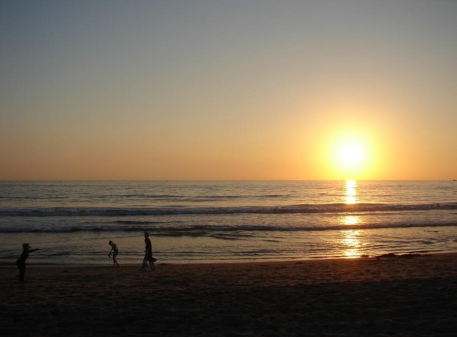 Sunset Photograph - Play on California Beach by Keisha Marshall
