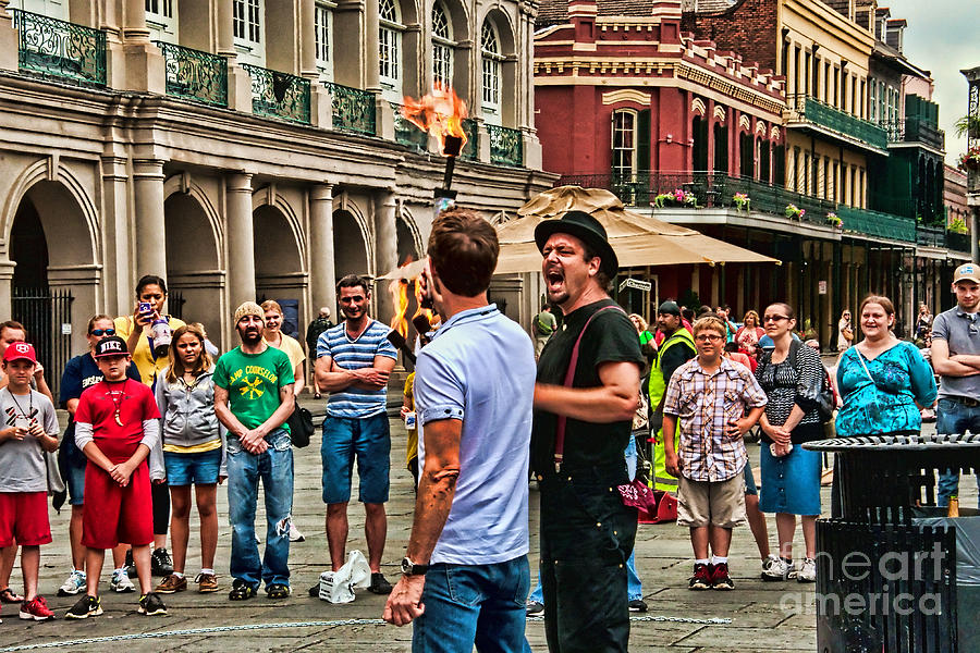 New Orleans Photograph - Play with Fire - Jackson Square New Orleans by Kathleen K Parker
