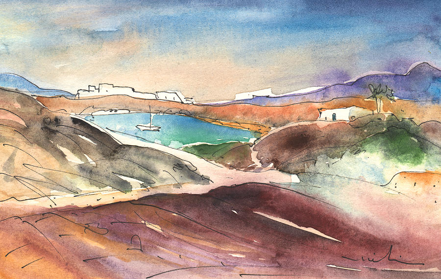Playa Blanca in Lanzarote 02 Painting by Miki De Goodaboom