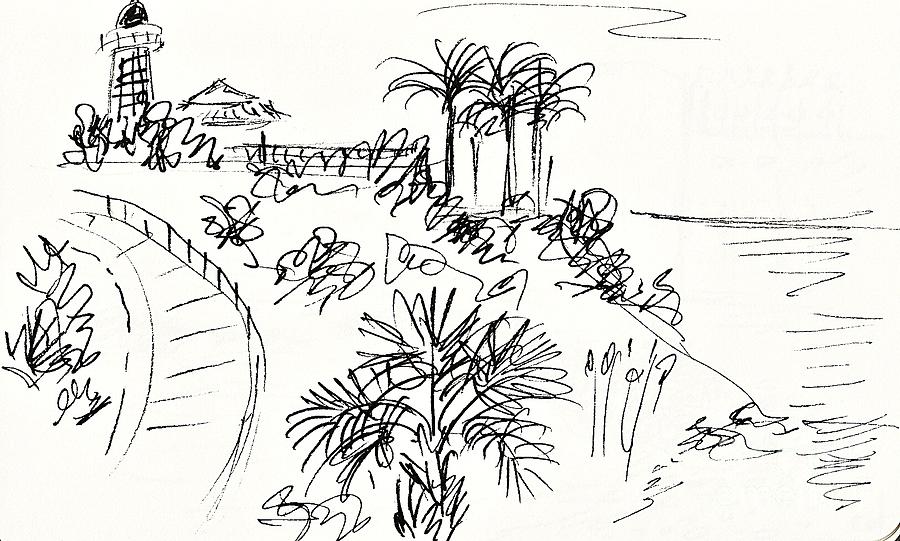 Playa Carvajal in Benalmadena Drawing by Chani Demuijlder