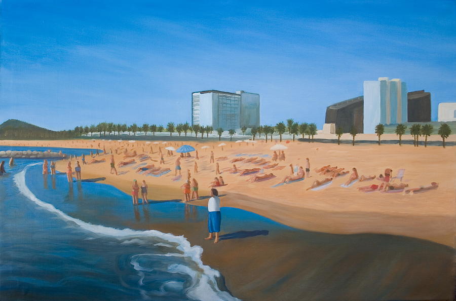 Playa de la Barceloneta Painting by Stephen Degan