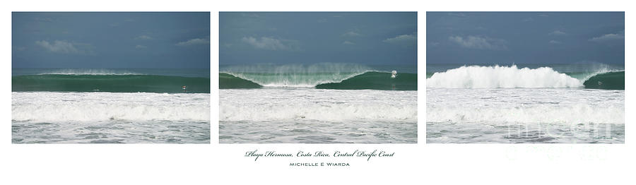 Playa Hermosa Wave Triptych Central Pacific Coast Costa Rica Photograph by Michelle Constantine