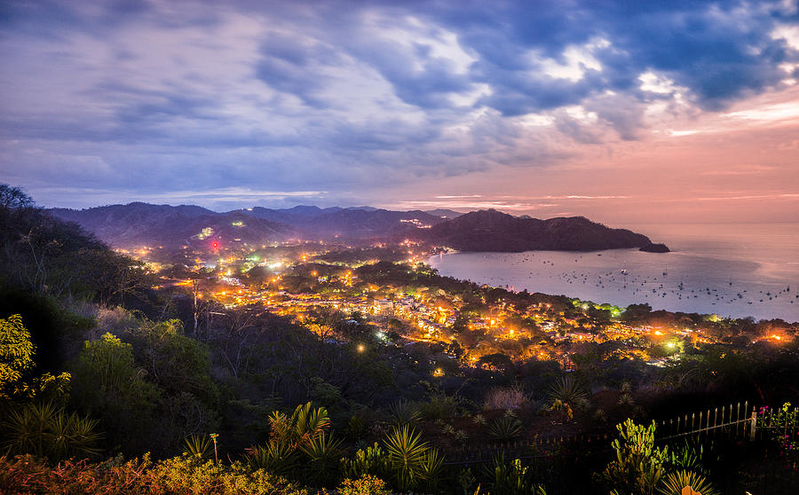 Playas del Coco, Guanacaste, Costa Rica at dusk Photograph by Fertnig