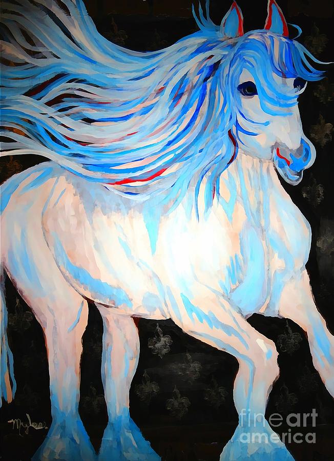Playful Dream Horse Small Painting by Saundra Myles