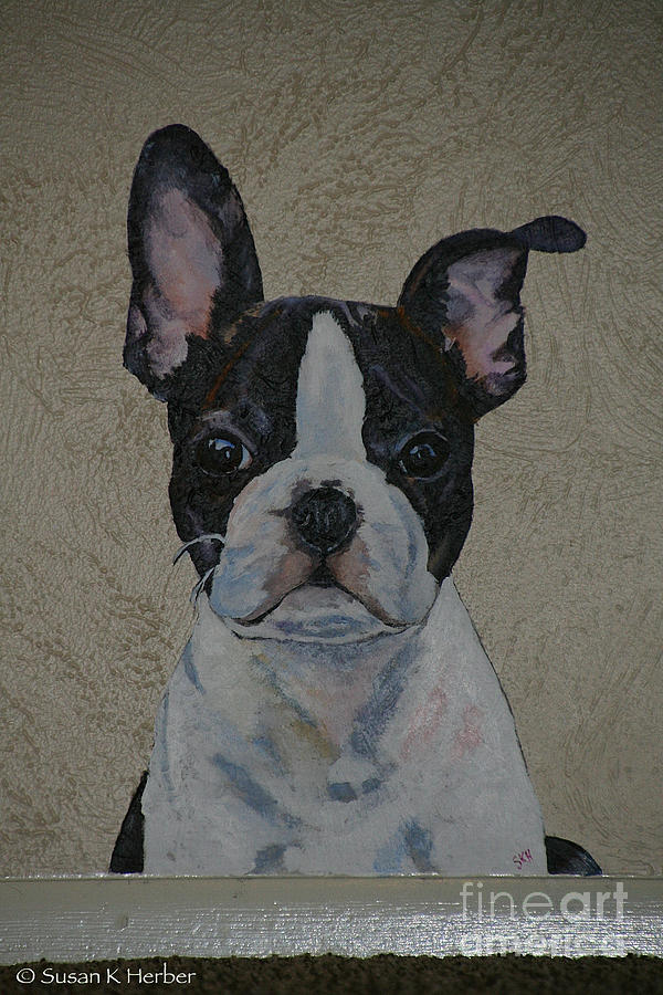 Playful Pup Painting by Susan Herber