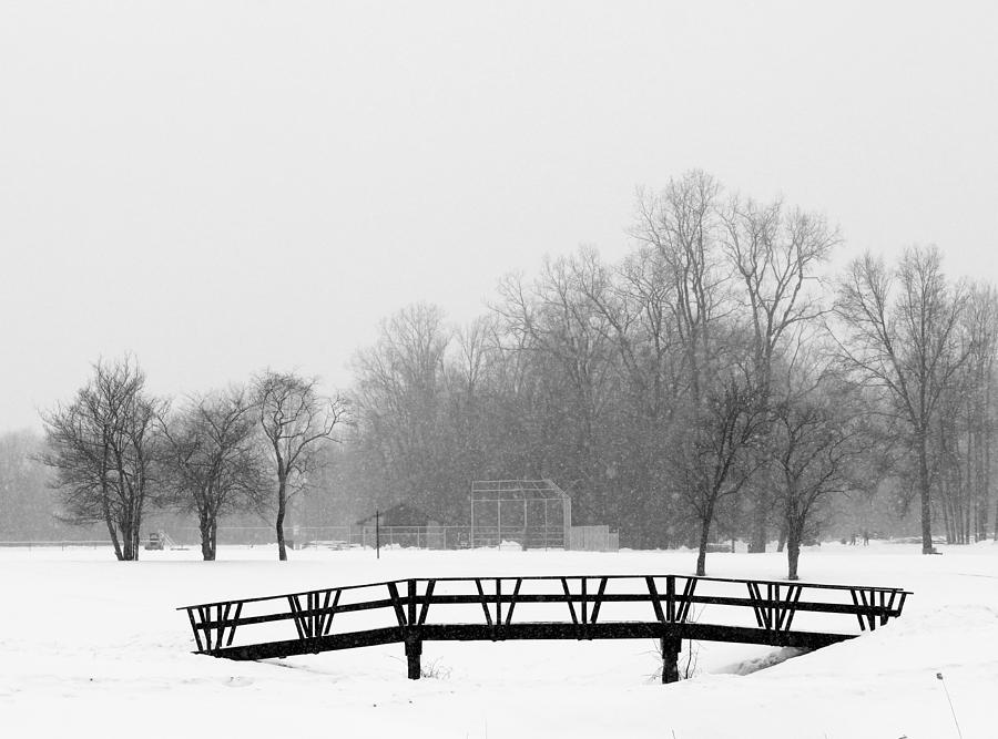 Playground Bridge in Snowstorm 2 Photograph by Mary Bedy