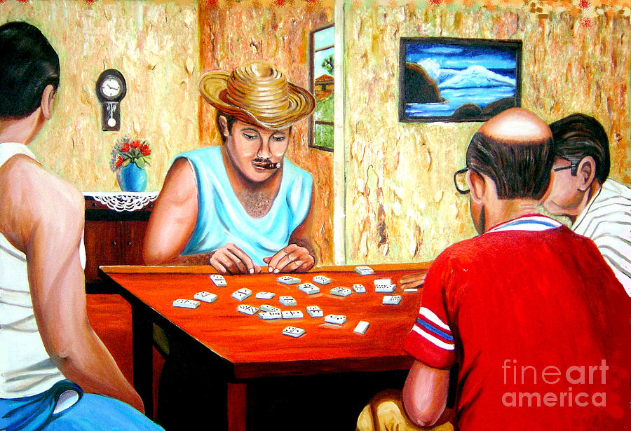 Playing Domino Painting by Jose Manuel Abraham Playing Domino Painting by Jose Manuel Abraham