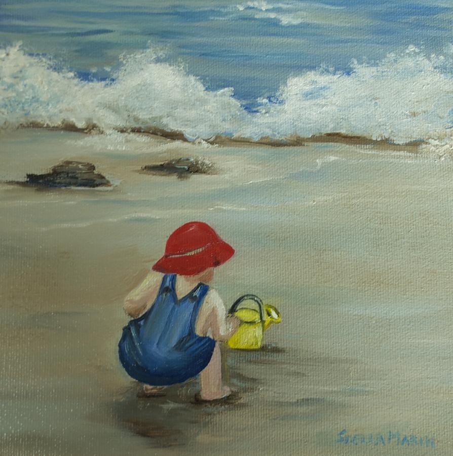 Playing in the sand Painting by Stella Marin