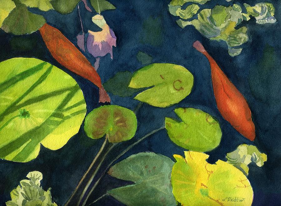 Playing Koi Painting by Lynne Reichhart