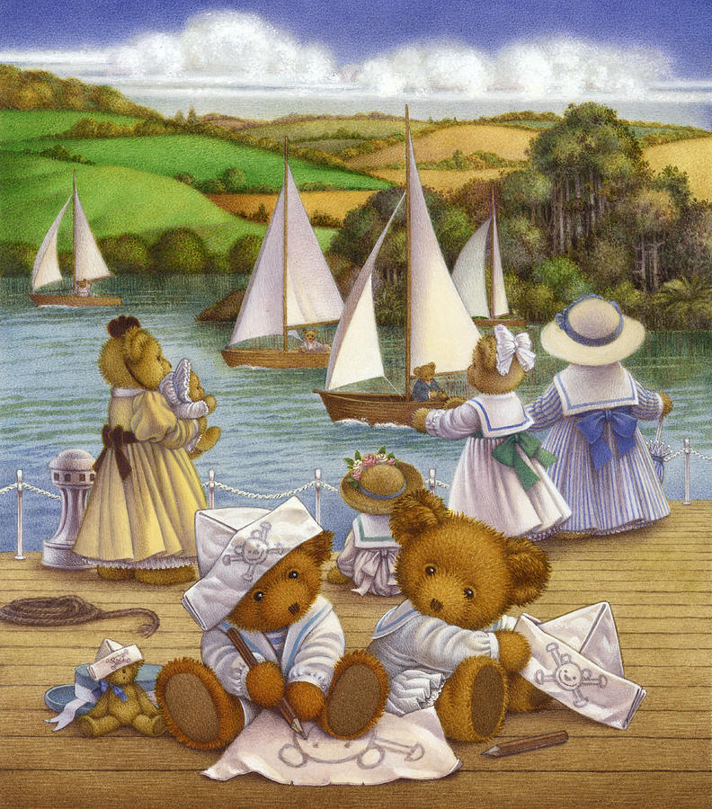 Bear Painting - Playing Pirates I by Carol Lawson
