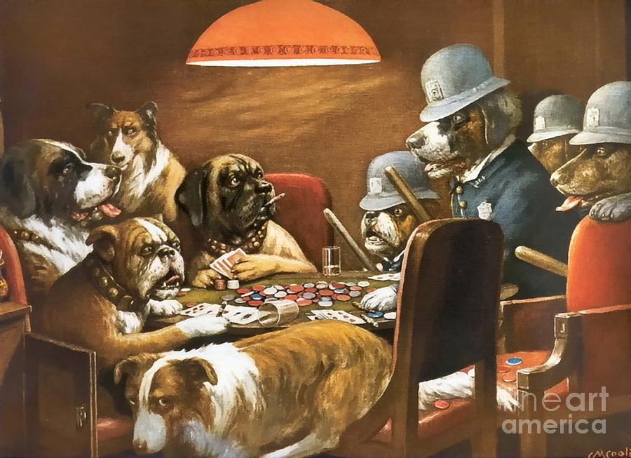 cassius marcellus coolidge dogs playing poker