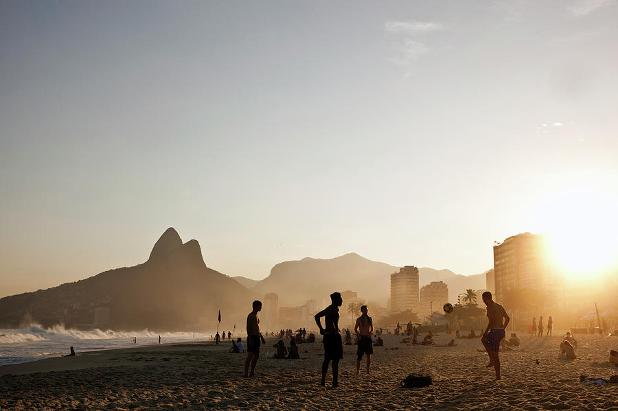 Playing Soccer At Sunset On Ipanema Photograph by Cultura Rm Exclusive/jag Images