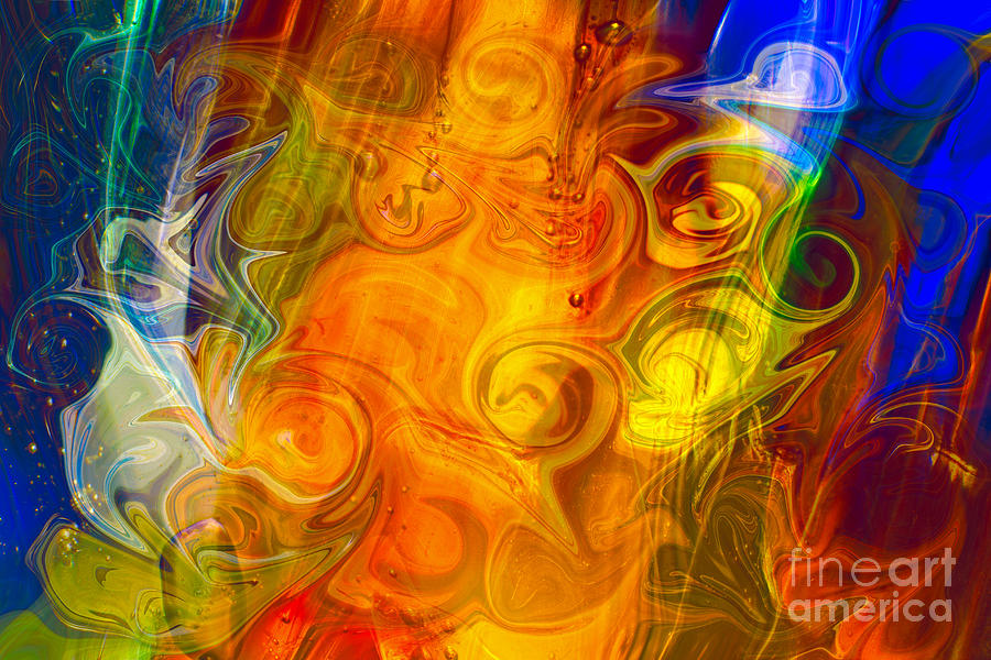 Playing With Bubbles Textured Abstract Artwork by Omaste Witkows Painting by Omaste Witkowski