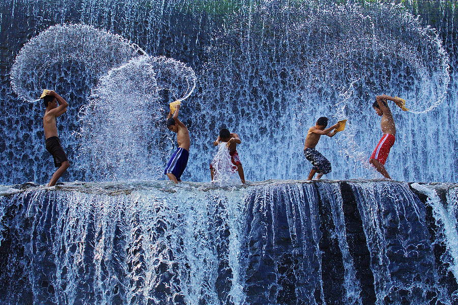 Waterfall Photograph - Playing With Splash by Angela Muliani Hartojo