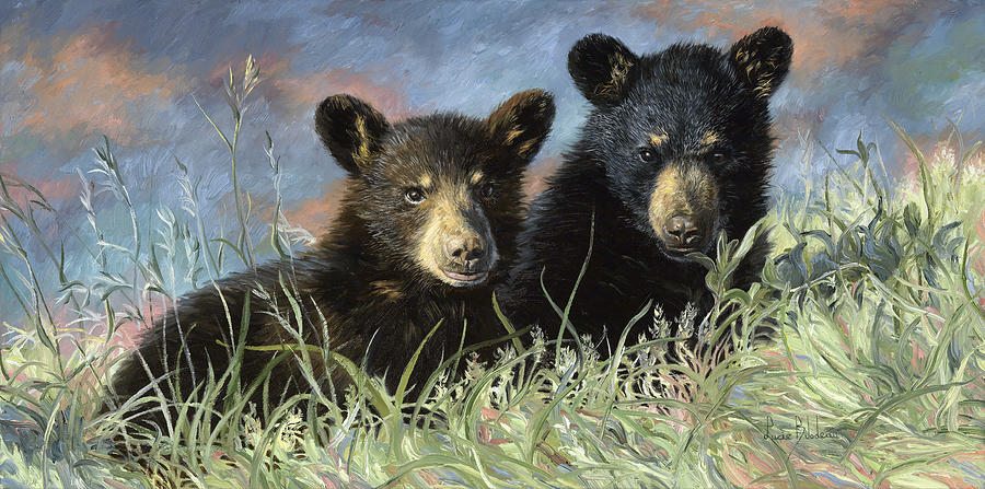 Bear Painting - Playmates by Lucie Bilodeau