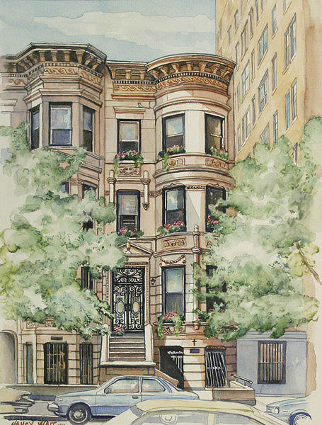 Plaza Street West Painting by Nancy Wait