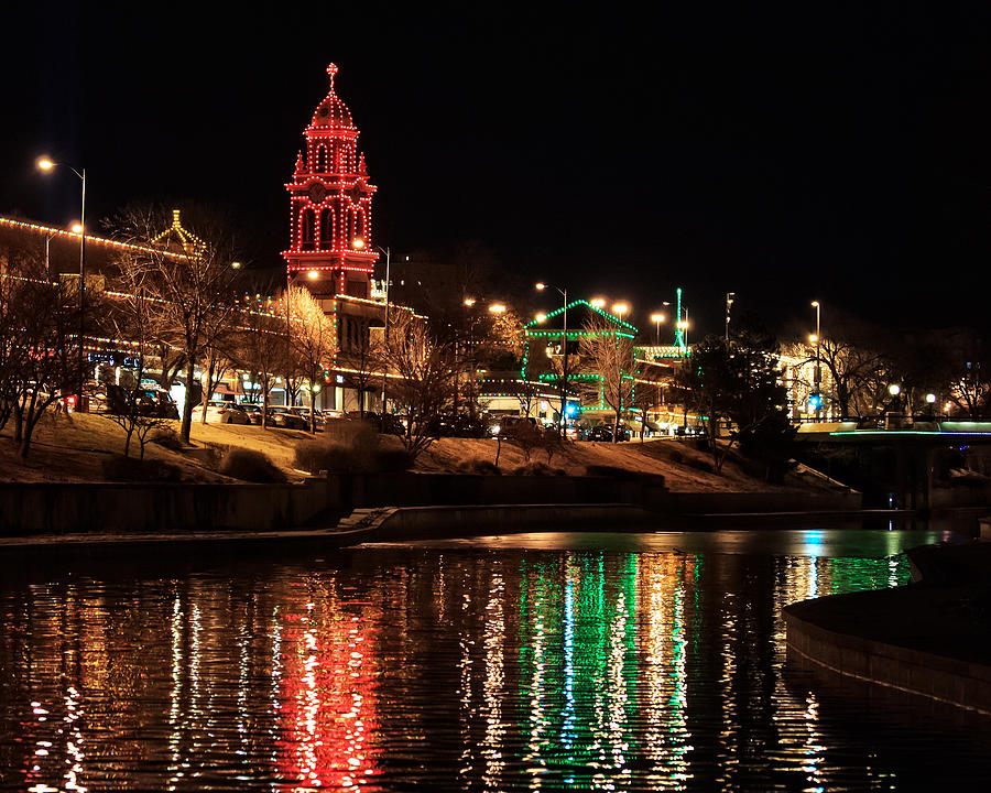 Plaza Time Tower Night Reflection Photograph by Kevin Anderson Plaza Time Tower Night Reflection Photograph by Kevin Anderson