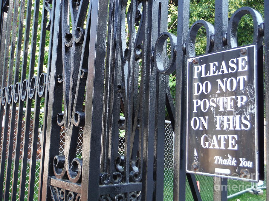 Please Not On This Harvard Gate Photograph by Paddy Shaffer