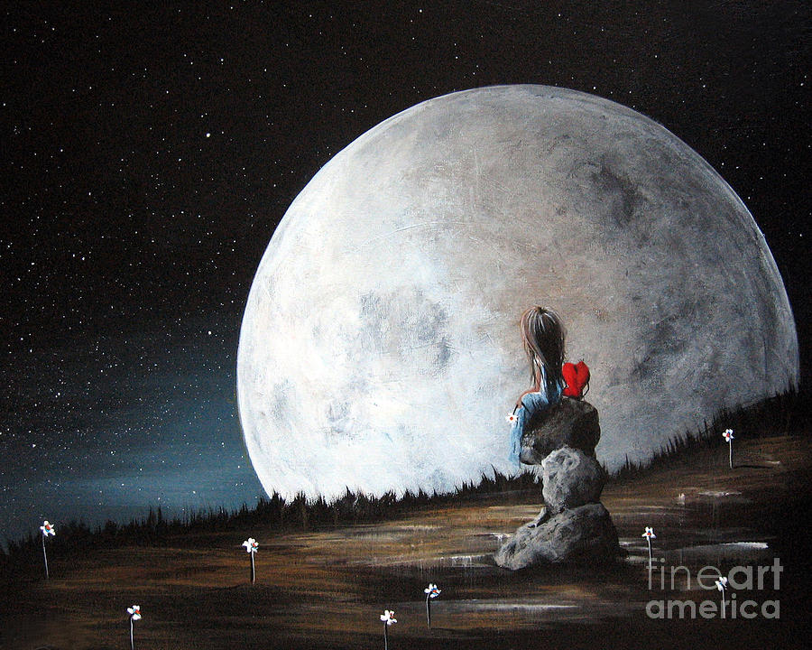 Fantasy Painting - Please Tell Him We Say Hi by Shawna Erback by Moonlight Art Parlour
