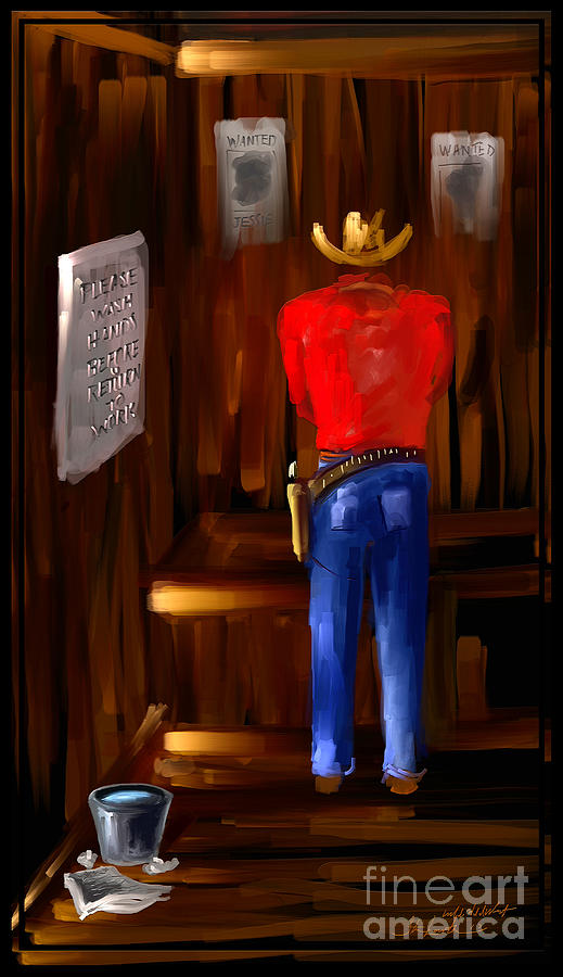 Please Wash You Hands The Wild West Series Number Two Painting by Steven Lebron Langston