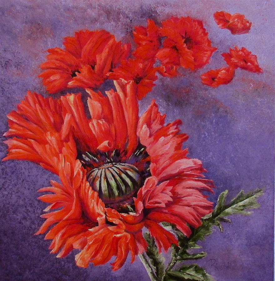 Pleasing Poppies Painting by Rebecca Hauschild