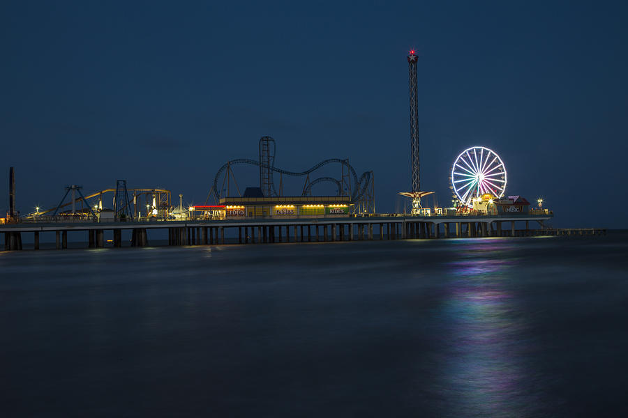 Pleasure Pier at night  Photograph by John McGraw
