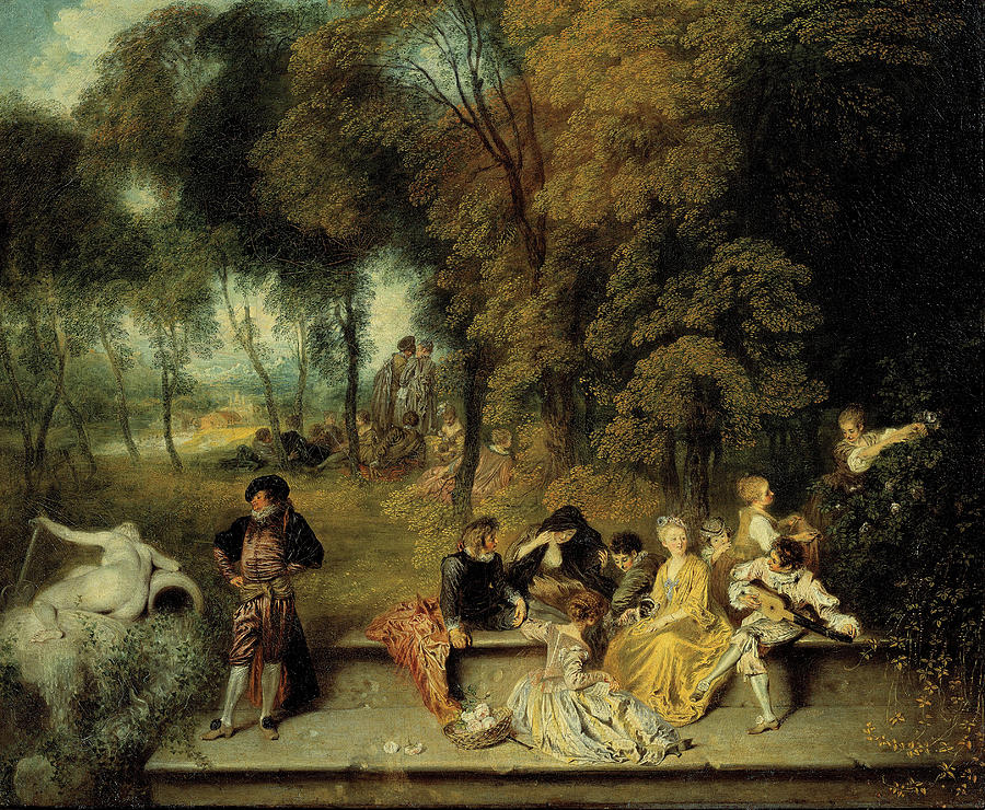 Pleasures of Love Painting by Antoine Watteau
