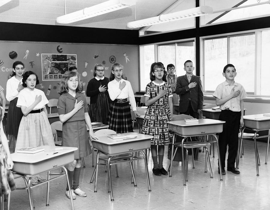 Pledge Of Allegiance, 1957 Photograph by Charles Cocaine