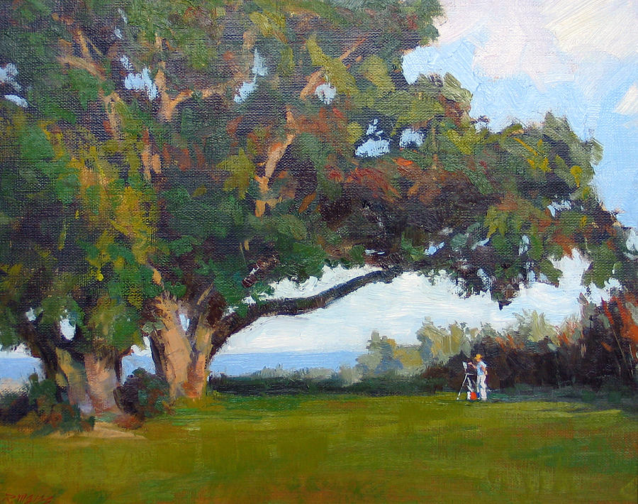 Plein Air Under The Mango Tree Painting