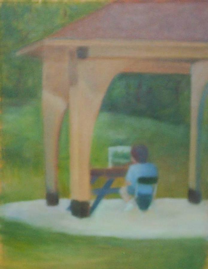 Plein Aire at Park Painting by Sheila Mashaw