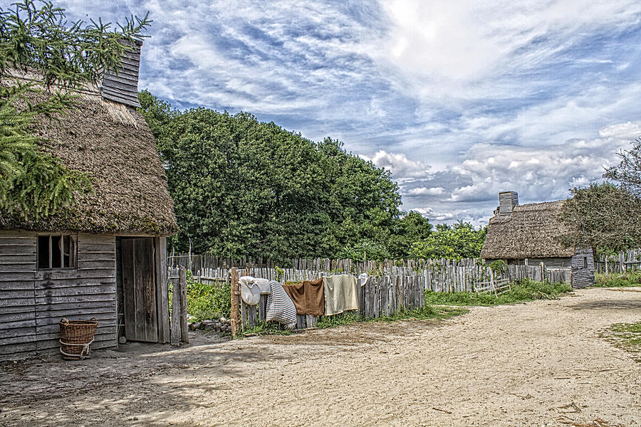 Plimoth Plantation Airing The Bedding Photograph by Constantine Gregory