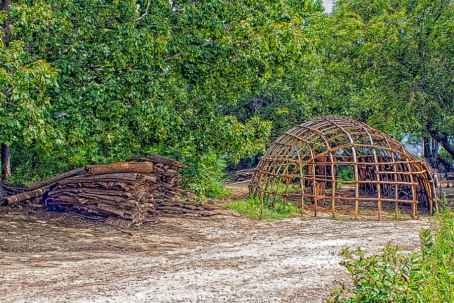 Plimoth Wampanoag Long House Construction Photograph by Constantine