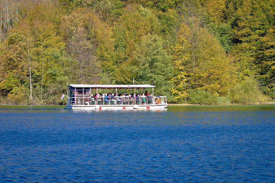 Plitvice lakes national park electric boat Photograph by Brch Photography