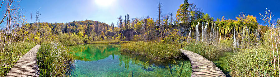 Plitvice lakes paradise nature panoramic view Photograph by Brch Photography