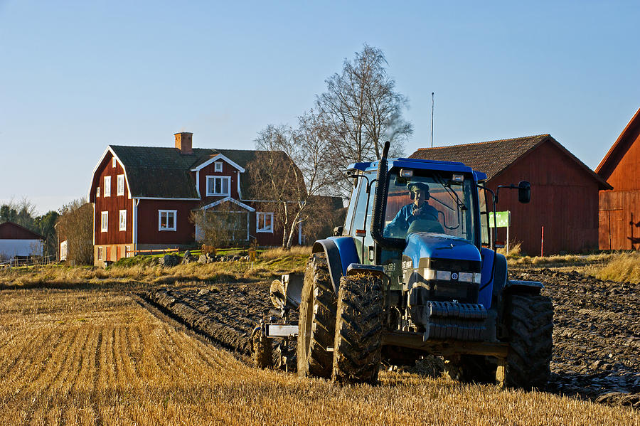 Barn Photograph - Ploughing by Torbjorn Swenelius