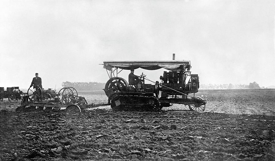 Ploughing With Tracked Tractor Photograph by Library Of Congress/science Photo Library