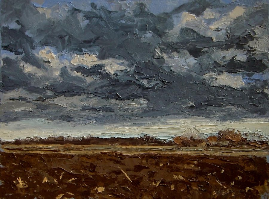 Plowed Field by Greenbelt Painting by Les Herman Plowed Field by Greenbelt Painting by Les Herman