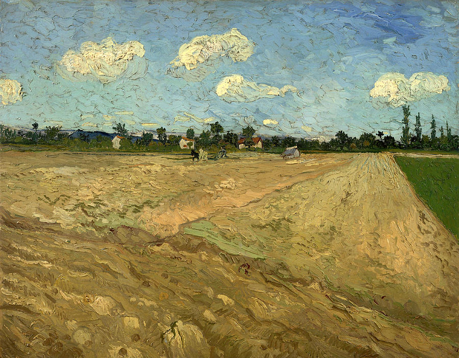Vintage Painting - Plowed Fields by Mountain Dreams