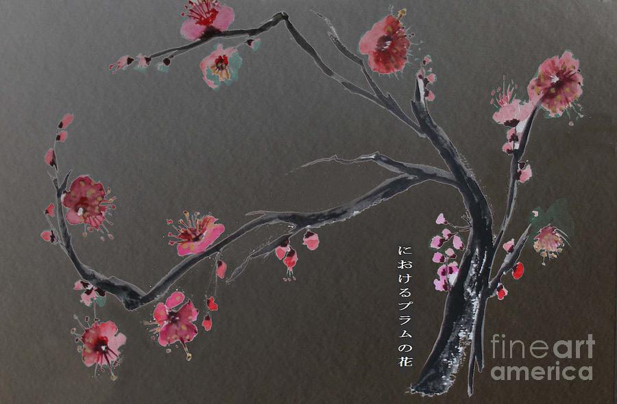 Flowers Still Life Painting - Plum Flower by Sibby S