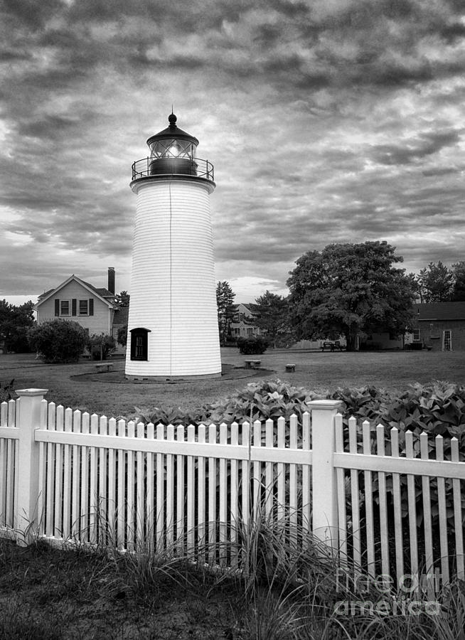 Black And White Photograph - Plum Island Light by Claudia Kuhn