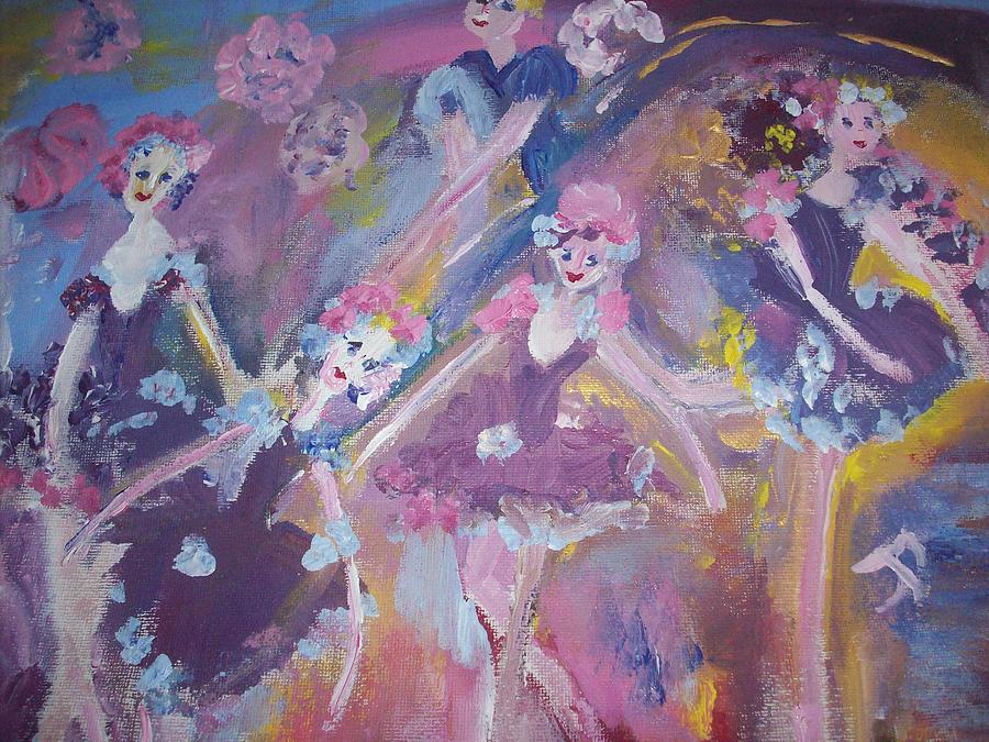Plum Sugar Fairies Painting by Judith Desrosiers
