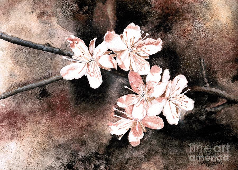 Spring Painting - Plum Tree Blossom by Amy M Art Studio