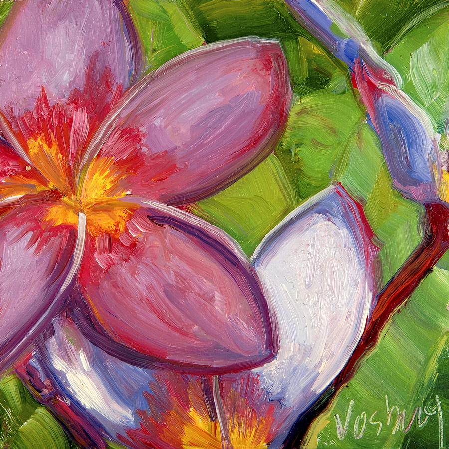 Honolulu Painting - Plumeria 1 by Stacy Vosberg