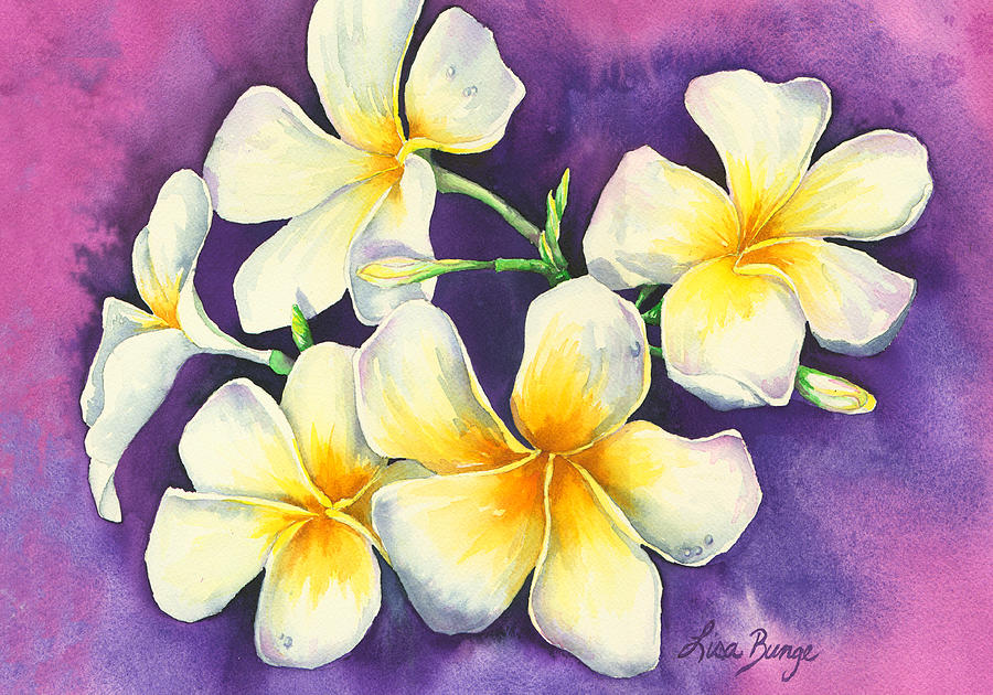 Plumeria Perfection Painting by Lisa Bunge