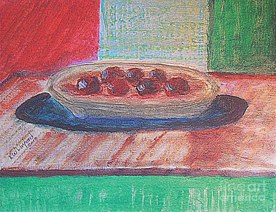 Plums 1 Painting by Richard W Linford