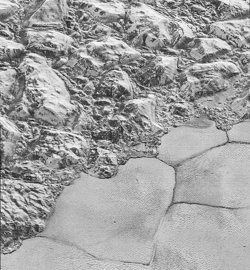 Mountain Photograph - Plutos Surface Ice by Nasa/johns Hopkins University Applied Physics Laboratory/southwest Research Institute