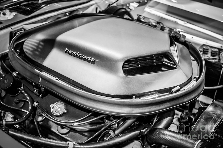 Plymouth Hemi Cuda Engine Shaker Hood Scoop Photograph by Paul Velgos ...